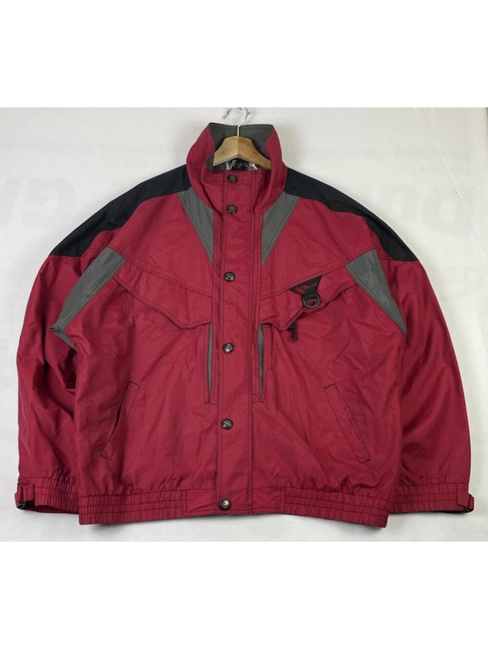Vintage Alpine Expedition Nylon Outer Shell Jacket Maroon Mens Sz L